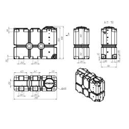 Емкость ST 2000 л с патрубками 100мм