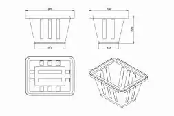 Ванна пластиковая пищевая К, 200 л, HDPE, синий [132.0200.601.0]