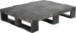 Паллет (поддон) пластиковый сплошной на 3-х полозьях, 800x600х150 мм, черный [800600150-00]