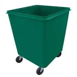 Контейнер мусорный металлический для ТБО/ТКО на колесах без крышки, 750 л (0.75 м³), зеленый [W075G]