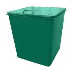 Контейнер мусорный металлический для ТБО/ТКО с крышкой, 750 л (0.75 м³), зеленый [L075G]