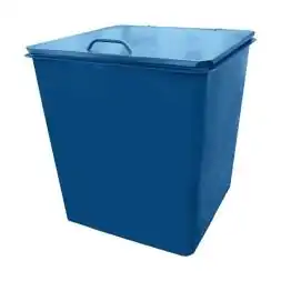 Контейнер мусорный металлический для ТБО/ТКО с крышкой, 750 л (0.75 м³), синий [L075B]