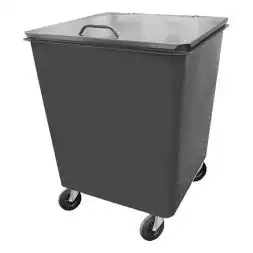 Контейнер мусорный металлический для ТБО/ТКО на колесах с крышкой, 750 л (0.75 м³), серый [WL075G]