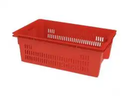 Ящик пластиковый пищевой конусный перфорированный, 600х400х200 мм, красный [12.433.99.PE.R]