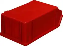 Ящик пластиковый сплошной, 400×230×150 мм, 13.8 л, красный [7963]