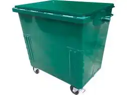 Контейнер металлический для ТБО/ТКО на колесах с крышкой, 800 л (0.8 м³), зеленый [КТБО 0.8-1]