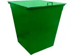 Контейнер металлический для ТБО/ТКО с крышкой, 750 л (0.75 м³), зеленый [КМ 0.75-2 зелёный]