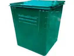 Контейнер металлический усиленный для ТБО/ТКО с крышкой, 750 л (0.75 м³), зеленый [КТБО 0.75-2 Н]