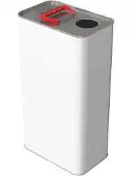 Канистра металлическая прямоугольная с отверстием под берикап 42мм, 5 л, белый [3772]