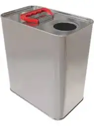 Канистра металлическая прямоугольная с пластиковой ручкой, 3 л, отверстие под берикап 42мм, серебристый [3773]