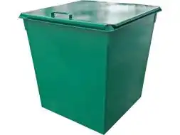 Контейнер для мусора металлический с крышкой, 750 л (0.75 м³), зеленый [КТБО 0.75-2 зелёный]