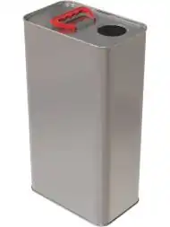 Канистра металлическая прямоугольная с пластиковой ручкой, 5 л, отверстие под берикап 42мм, серебристый [3780]
