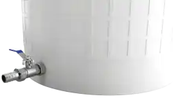 Бочка пластиковая садовая с краном 3/4&quot; из латуни для дождевой воды и полива, 150л, белый [382]