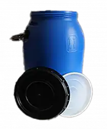 Бочка пластиковая с резьбовой крышкой и ручками, 40 л, синий [БП40.04/03]