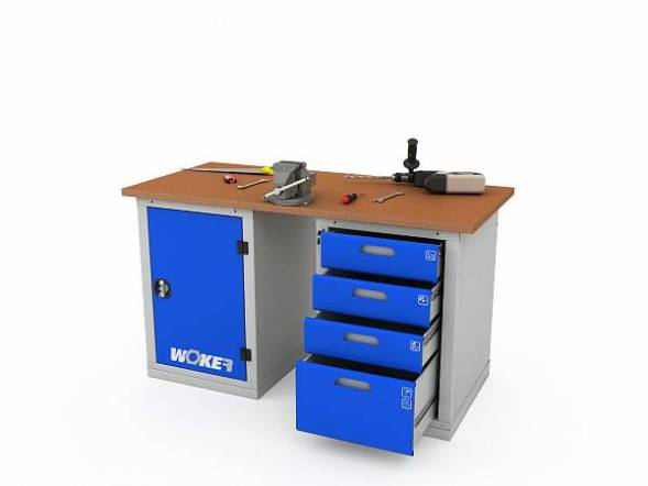 Верстак ДВК с 2 тумбами WOKER PRO 2104.1200