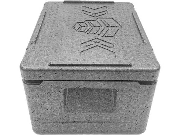 Термобокс пенополипропиленовый с крышкой STP Light, 400х300х220 мм, 14 л, 30 кг/м3, серый