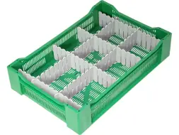 Ящик пластиковый перфорированный, 600x400x135 мм, 32,4 л, зеленый [119]