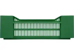 Ящик пластиковый перфорированный, 600x400x135 мм, 32,4 л, зеленый [119]