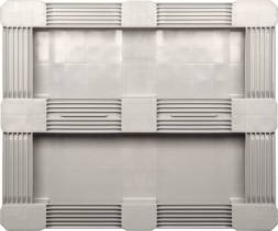 Паллет (поддон) пластиковый гигиенический cплошной на 5-ти полозьях, 1200х1000х160 мм, серый [IR 1210-5R-G] 