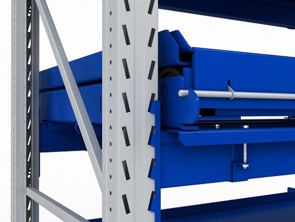 Стеллаж с выкатными платформами ДВК S-HEAVY 1000/1300 (2 яруса хранения)