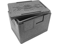 Термобокс пенополипропиленовый с крышкой STP Normal, 400х300х320 мм, 22 л, 40 кг/м3, серый