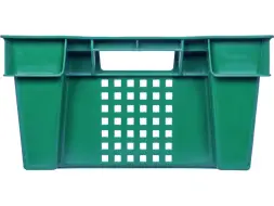 Ящик пластиковый перфорированный, 600x400x200 мм, 48 л, зеленый [102-1]