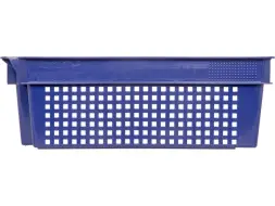 Ящик пластиковый перфорированный, 600x400x200 мм, 48 л, синий [102-1]