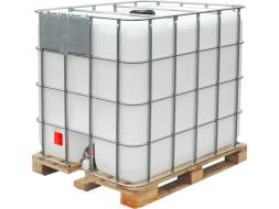 Еврокуб (IBC-контейнер) на деревянном поддоне восстановленный, 1000 л, белый [RECO дп]