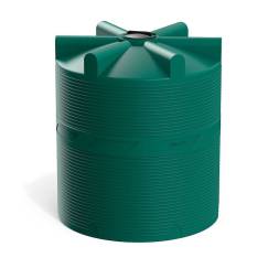 Емкость (резервуар) пластиковая вертикальная с крышкой, 10000 л, 400 мм, зеленый [TV10000S2]