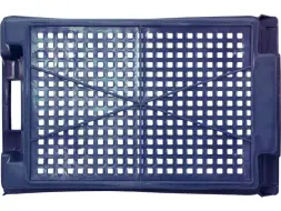 Ящик пластиковый перфорированный, 600x400x200 мм, 48 л, синий [102-У]