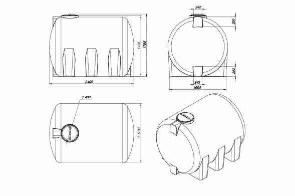 Емкость H 5000л под плотность до 1.5 г/см3 синяя