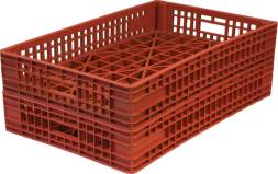 Ящик пластиковый перфорированный, 740x465x145 мм, 30 л, красный [401]