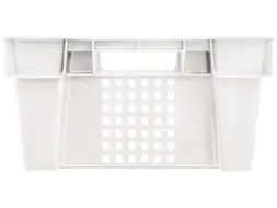 Ящик пластиковый морозостойкий перфорированный, 600x400x200 мм, 48 л, белый [102-У]