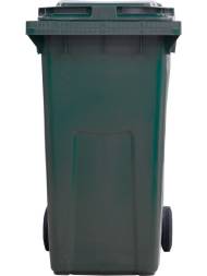 Пластиковый мусорный контейнер на колесах, 360л, зеленый