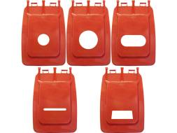 Пластиковый мусорный контейнер на колесах, 360л, красный