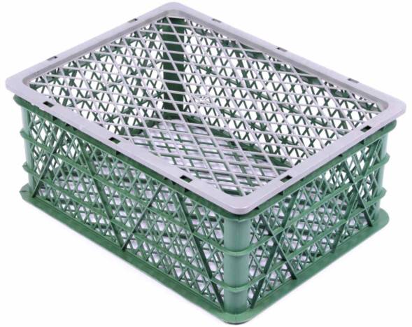 Ящик пластиковый перфорированный, 430х330х180 мм, зеленый [430330180-02]