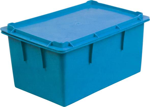 Ящик пластиковый сплошной, 450x300x223 мм, 30 л, синий [416]