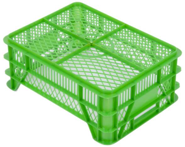 Ящик пластиковый фруктово-ягодный, 400х300х155 мм, зеленый [400300155-02]