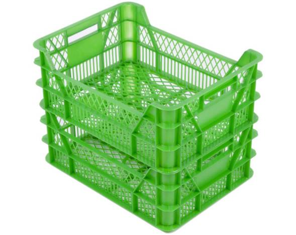 Ящик пластиковый фруктово-ягодный, 400х300х155 мм, зеленый [400300155-02]