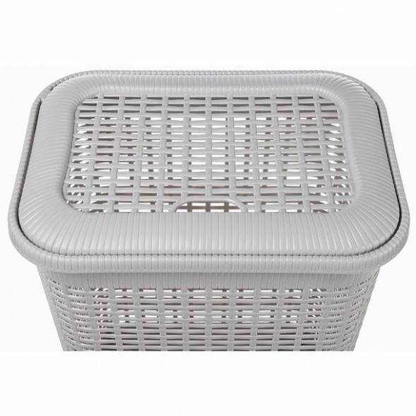 Корзина для белья 50л, светло-серый