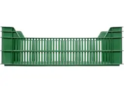 Ящик пластиковый перфорированный, 600x400x190 мм, 48 л, зеленый [106]