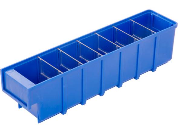 Контейнер полочный пластиковый, 400x92x100 мм, 3.68 л, синий [6006]