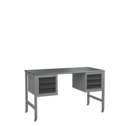 Верстак 1500 с 2 подвесными тумбами и колёсами [17942]