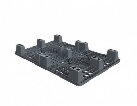 Паллет (поддон) пластиковый перфорированный на ножках, 1200х800х140 мм, серый [02.102.91.Q]