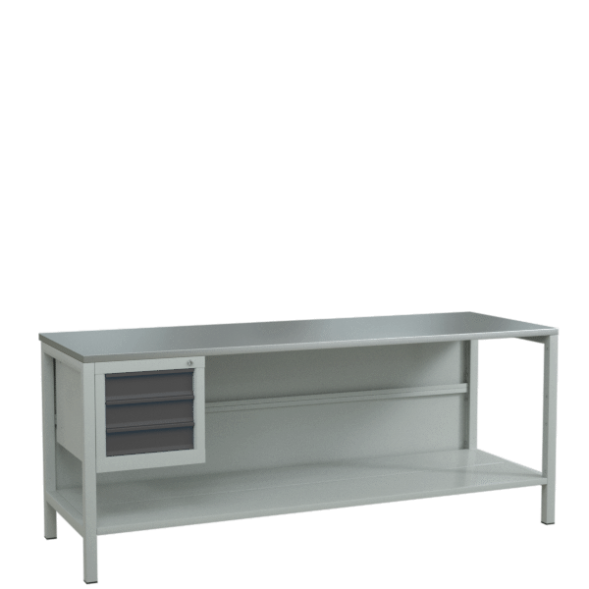 Верстак 2000 с полкой и подвесной тумбой с 3 ящиками [17345]