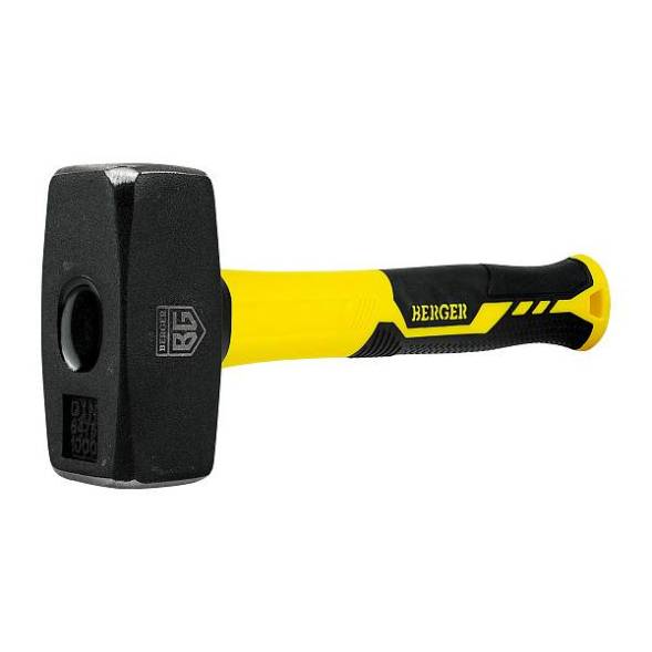 Кувалда кованая 1000 г., фиберглассовая рукоятка, BERGER