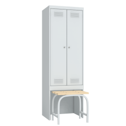 Шкаф для раздевалок с выдвижной скамьей [12947]