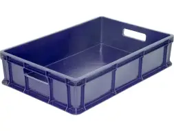 Ящик пластиковый сплошной, 600×400×140 мм, 27 л, зелёный [705.03.01]