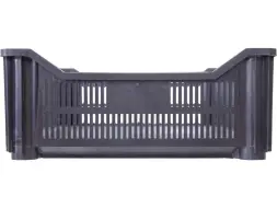 Ящик пластиковый перфорированный, 500x300x120 мм, 18 л, черный [121]