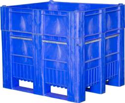 Крупногабаритный сплошной пластиковый контейнер на полозьях BoxPallet, 1200х1000х1035 мм, синий [C-Box 1210 S (1035)]